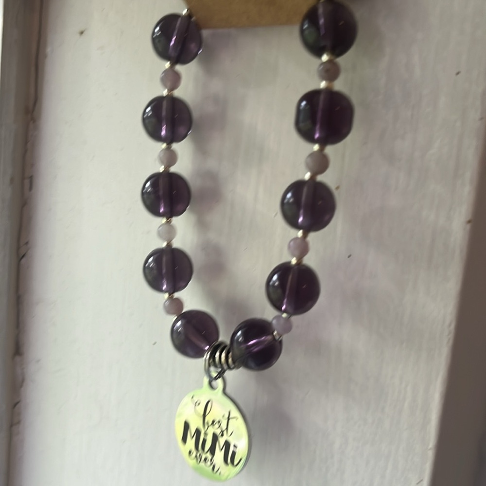 Glass bead message bracelet very cute with the description best Mimi ever